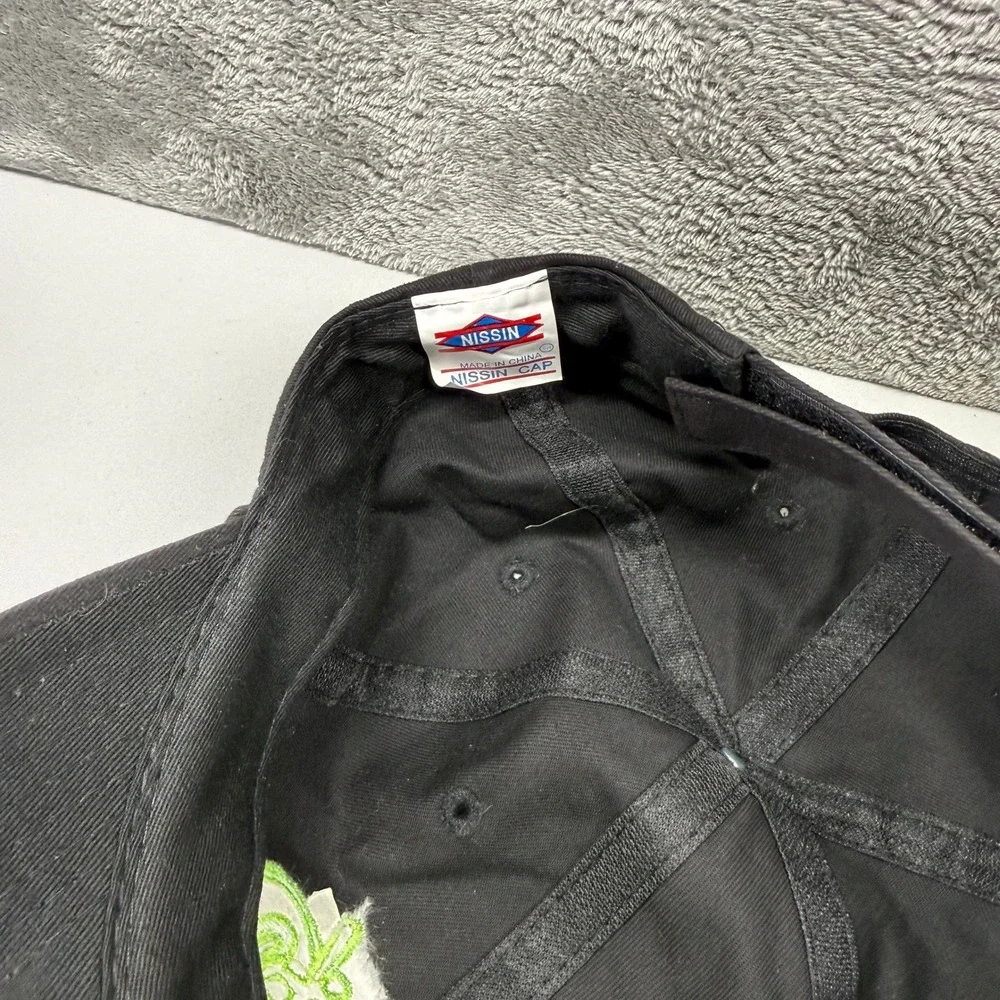 Nissin Cap KENO Baseball Hat Black Neon Green Embroidered Adjustable Strapback